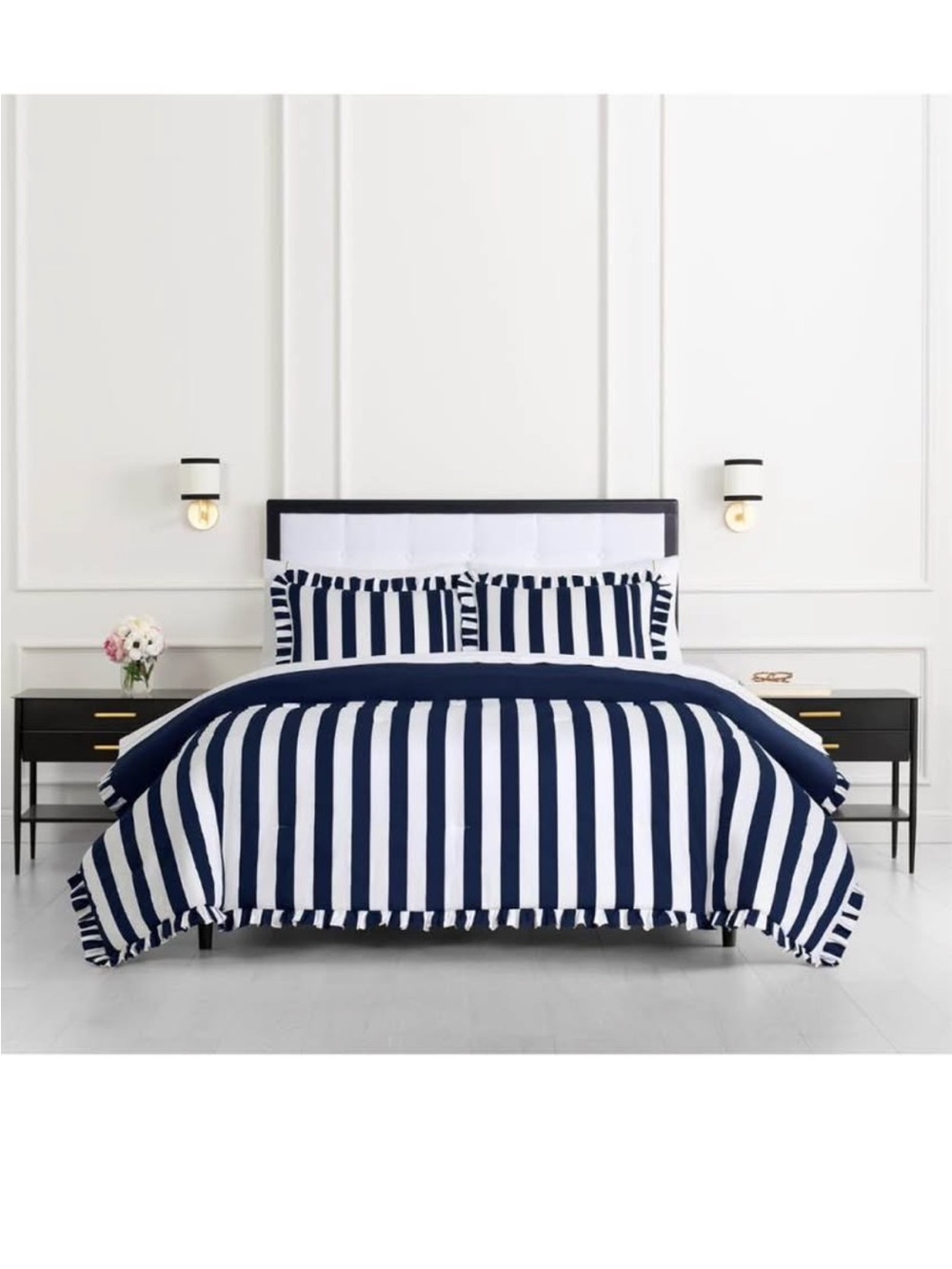 kate spade new york Sateen Ruffle King Comforter Set, 300 Thread Count Cotton
